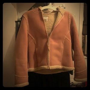 Old navy pink fluffy Winter jacket.